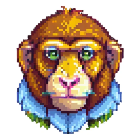 proboscis monkey pixel art style sticker