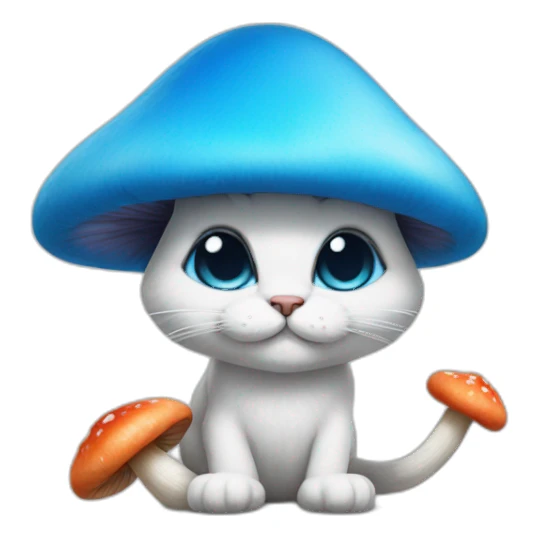 Smurfs cat mushrooms sticker