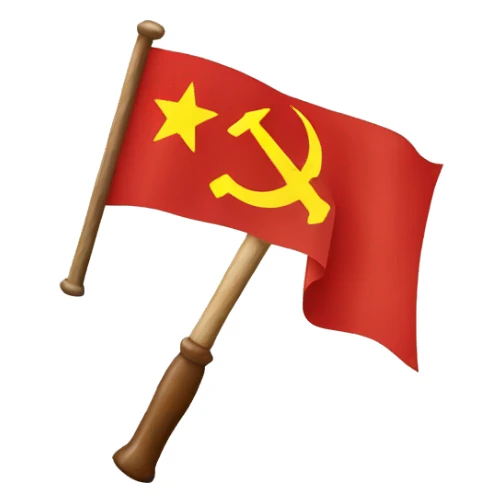 communist flag with hammer and sickle sticker