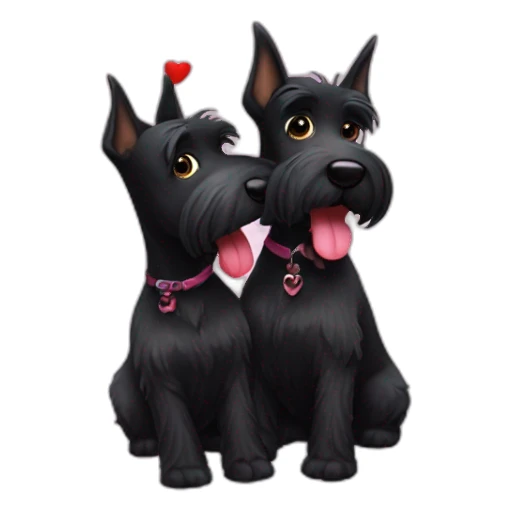 Two black Scottish terrier kissing sticker