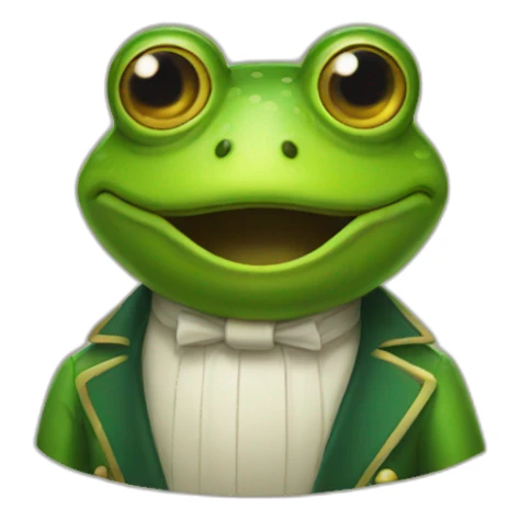 a frog wearing a judges wig sticker