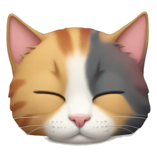 Multicolour cat sleeping  sticker