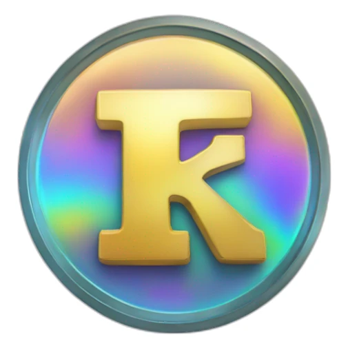 holographic-coin-with-k-symbol sticker