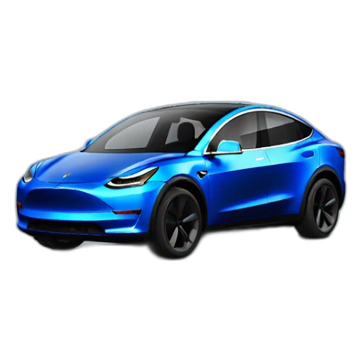 Blue Tesla model y sticker
