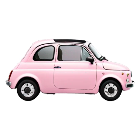 Fiat 500 Pastel pink with Hearts  sticker