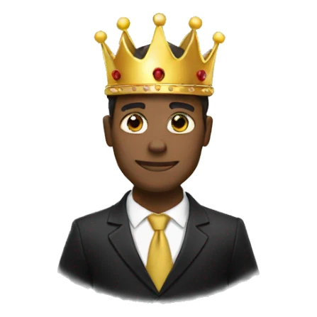Man black suit crown sticker