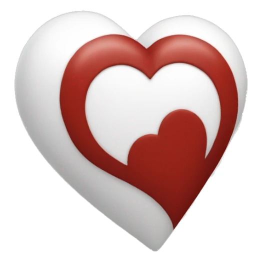 heart-deep-red-and-white-color sticker