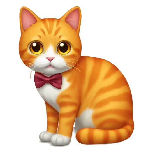 Orange cat with a bowtie sticker