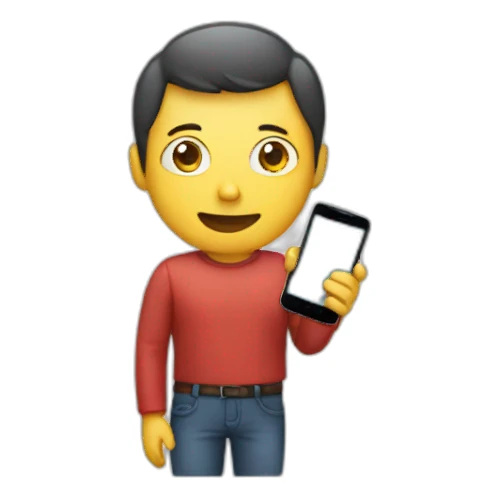 human with smartphone sticker
