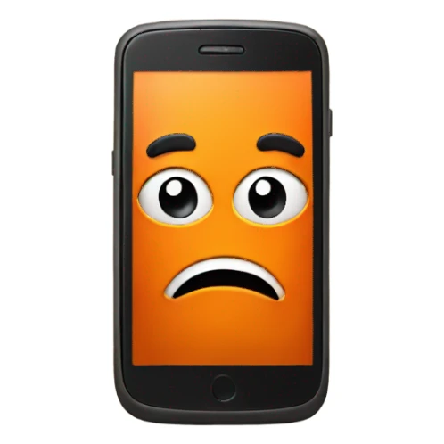 Worried Orange smartphone  sticker