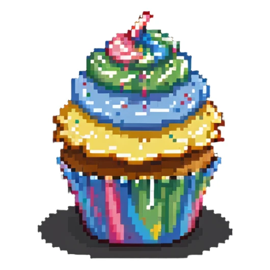 cupcake with rainbow icing sticker
