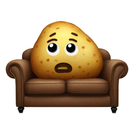 potato on sofa sticker