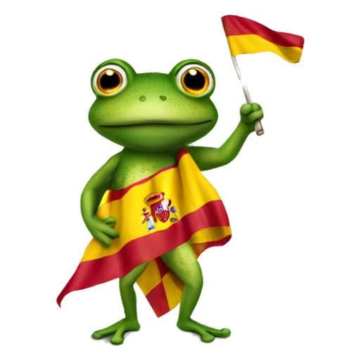 frog holding Spain flag sticker