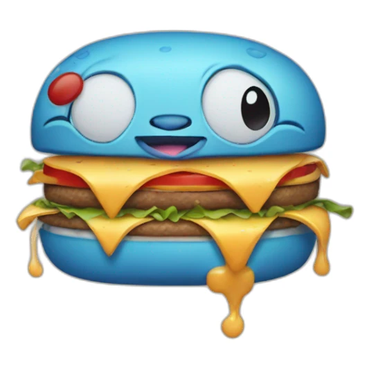 Stitch qui mange un burger sticker