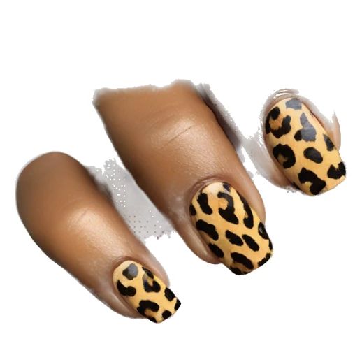 Leopard print nails on hand sticker