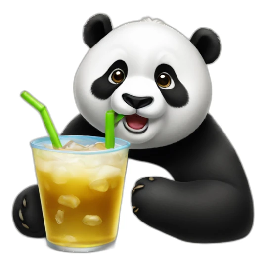 panda drinks sticker