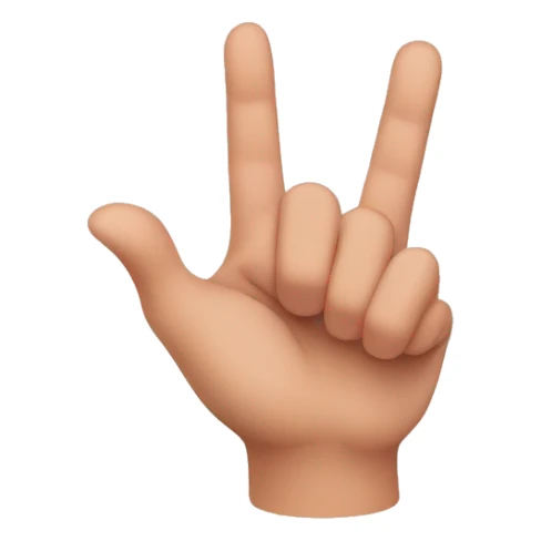 Hand with thumb, middle and pinky closed  sticker