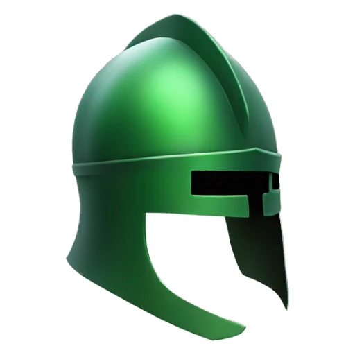 green knight helmet with visor sticker