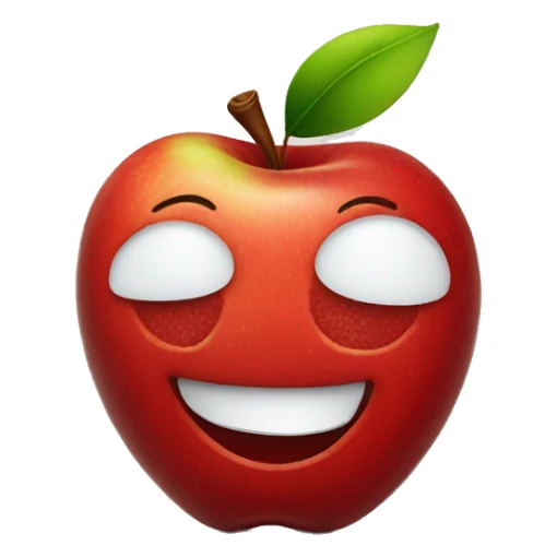 smile red apple sticker