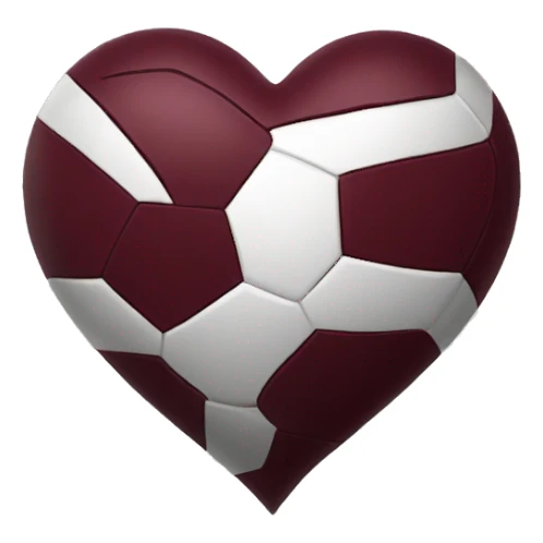 Maroon heart with a soccer inside it sticker