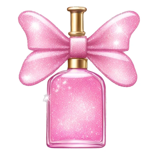 Fairy light pink perfume glitter in bow sticker