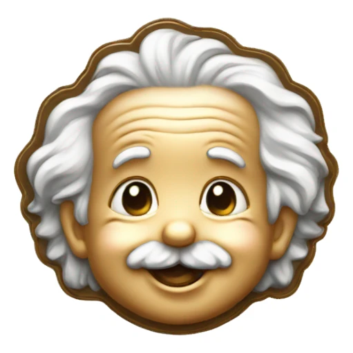 albert einstein happy baby face bronze badge sticker