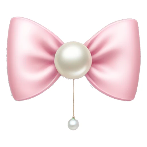 light pink bow with a pearl charm sticker