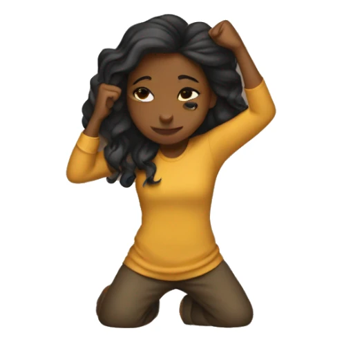 brown girl dabbing sticker
