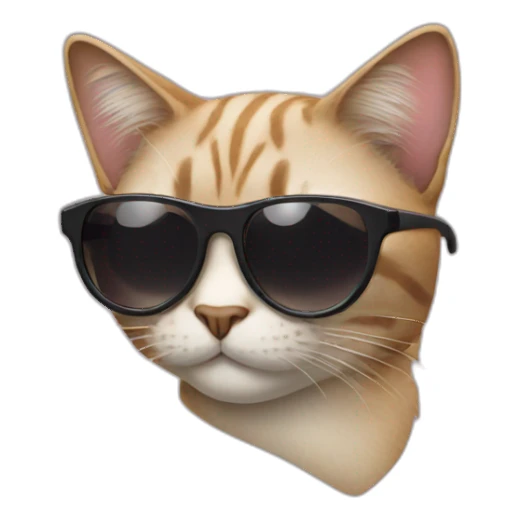 Cat with sunglasses sticker