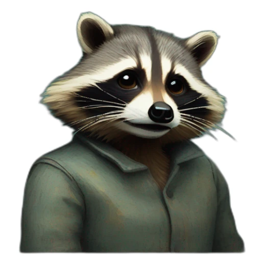 Racoon van gogh sticker