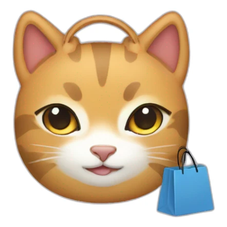 meneki neko shopping bag sticker