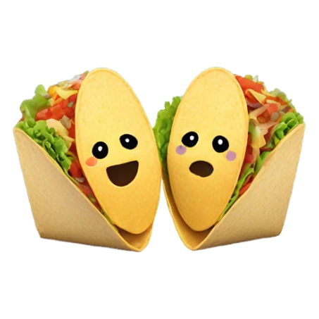 two tacos with faces kissing sticker
