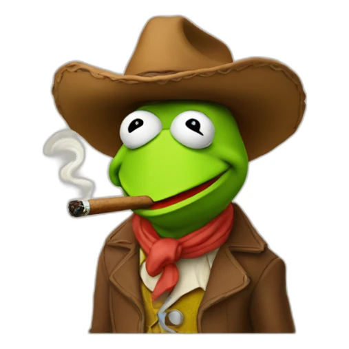 Kermit cowboy with cigar sticker