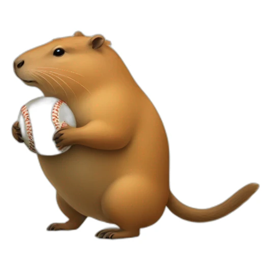 capybara playing baseball sticker