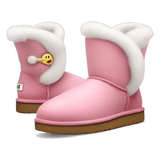Cute pink ugg boots with white fluff  sticker