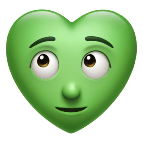 small hazel green heart  sticker