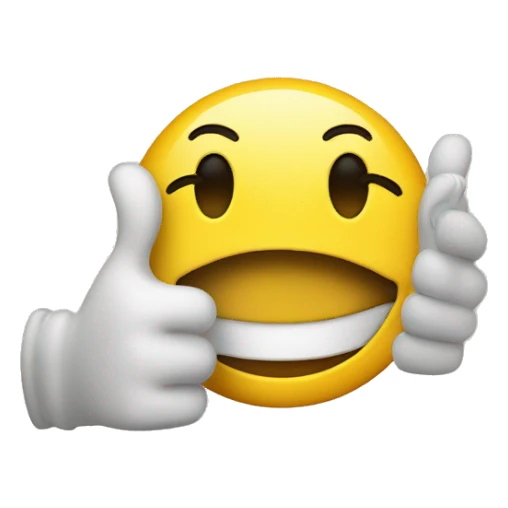 Smiley face emoji with thumbs up sticker