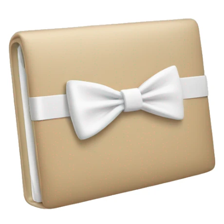 beige macbook with white bow  sticker