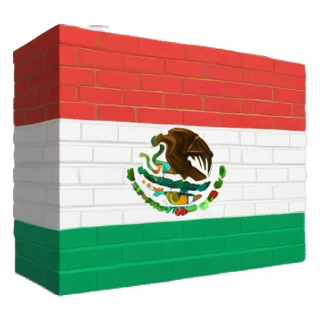 Big Brick wall with small mexican flag  sticker