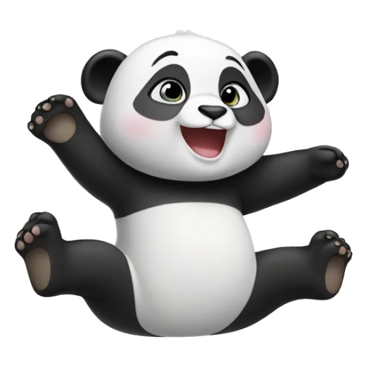 Baby panda stretching sticker