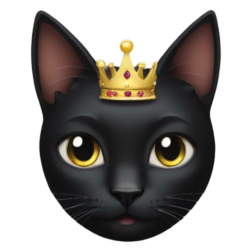 Black cat with crown show his scars sticker