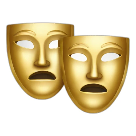 2 gold theatre masks sticker