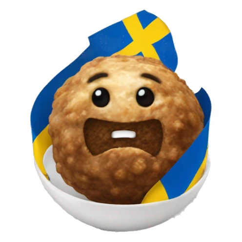 Swedish flag on a Swedish meatball sticker