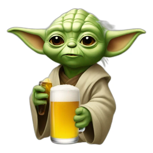 Yoda drink a beer sticker