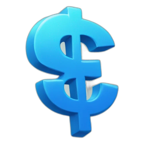 blue dollar sign sticker