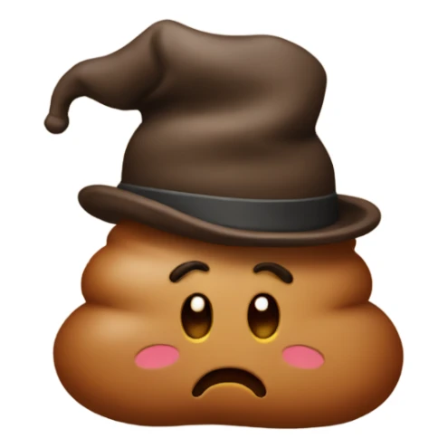 Poop wearing a hat sticker