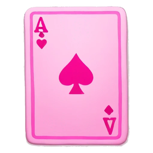 Pink playing card sticker
