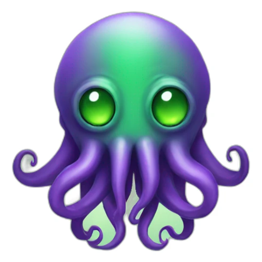 green/purple cute cthulhu sticker