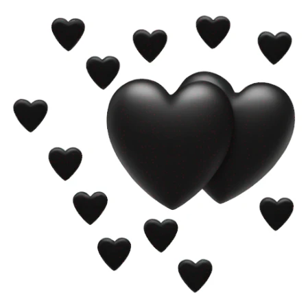 Two black hearts  sticker