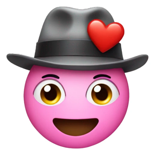 Heart face with a hat sticker